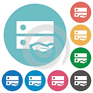 Shared drive flat round icons