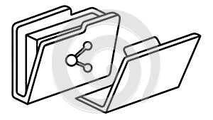 A shared folder icon for cloud storage, file sharing, and collaboration. vector design Generative AI