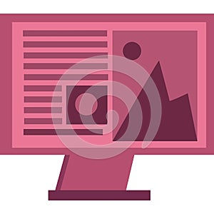 Shared hosting icon pc computer screen vector