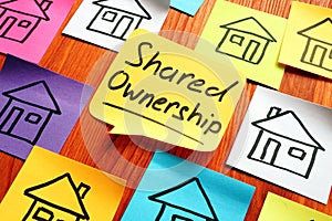 Shared ownership phrase and drawn houses