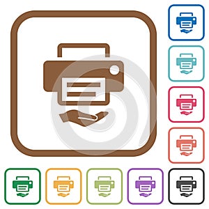 Shared printer simple icons