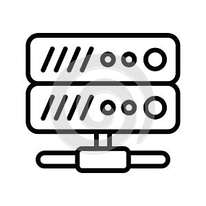 Shared Server vector outline Icon Design illustration. Cloud computing Symbol on White background EPS 10 File