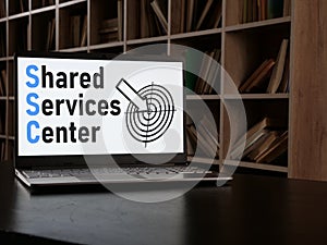 Shared Services Center SSC is shown using the text