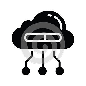 Shared Services vector solid Icon Design illustration. Cloud computing Symbol on White background EPS 10 File