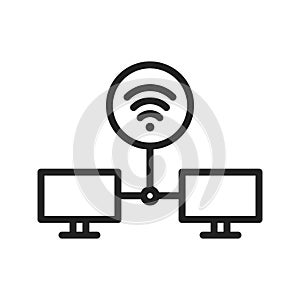 Shared Signals icon vector image. Suitable for mobile apps, web apps and print media.