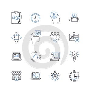 Shared venture line icons collection. Collaboration, Partnership, Co-investment, Cooperation, Mutualism, Alliance photo