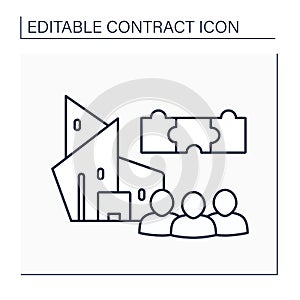Shareholder agreement line icon