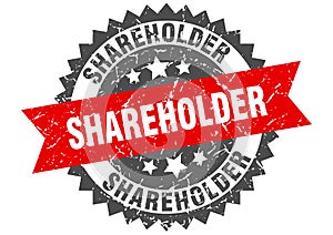 Shareholder stamp. shareholder grunge round sign.