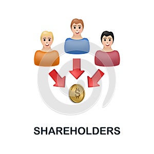 Shareholders icon. 3d illustration from crowdfunding collection. Creative Shareholders 3d icon for web design, templates