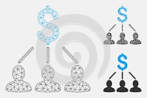 Shareholders Vector Mesh 2D Model and Triangle Mosaic Icon