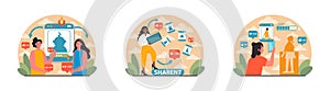Sharent set. Parents frequently sharing their child personal data