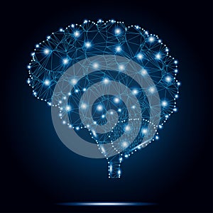 Shares of the brain, polygon, dots, stars 2-4