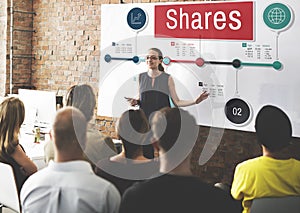 Shares Global Business Information Data Concept