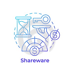 Shareware blue gradient concept icon
