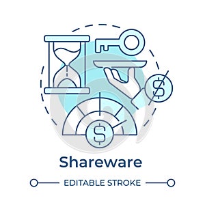 Shareware soft blue concept icon