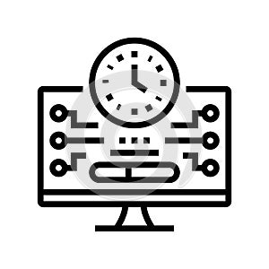 shareware upload line icon vector illustration