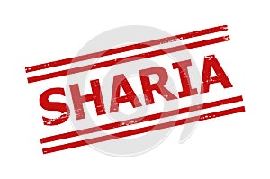 SHARIA Red Corroded Watermark with Double Lines