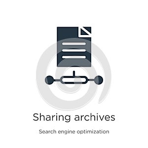 Sharing archives icon vector. Trendy flat sharing archives icon from seo & web collection isolated on white background. Vector