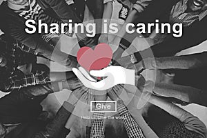 Sharing is Caring Money Donation Give Concept