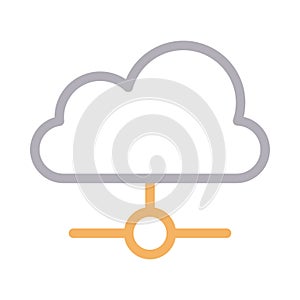 Sharing colour line vector icon