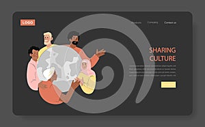 Sharing Culture. Flat Vector Illustration