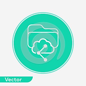 Sharing folder vector icon sign symbol