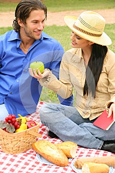 Sharing Fruits In Summer Picnic