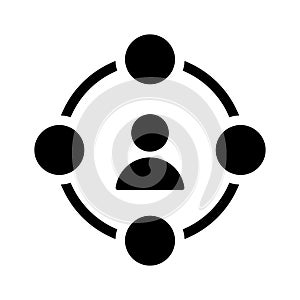 Sharing glyph flat vector icon