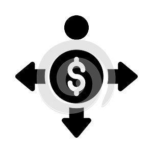 Sharing glyph flat vector icon