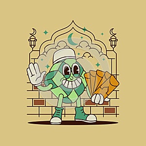 Sharing Greeting Cards on Eid Mubarak With Ketupat Mascot