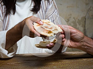 Sharing holy bread