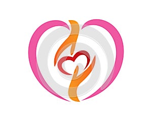 Sharing Love, Social Charity, Volunteering and Foundation Symbol