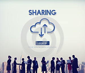 Sharing Social Media Networking Exchange Concept
