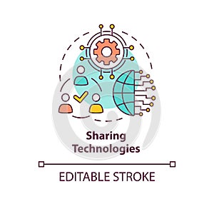 Sharing technologies concept icon