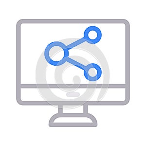 Sharing thin color line vector icon