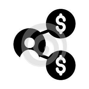 Sharing vector glyph flat icon