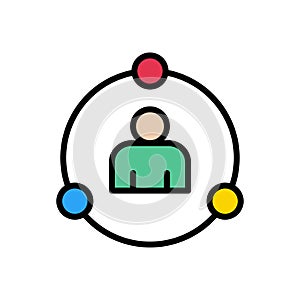 Sharing vector line colour icon