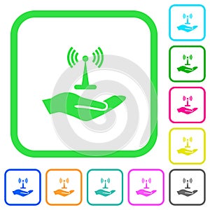 Sharing wireless network vivid colored flat icons