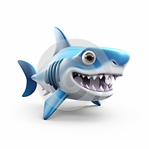 Shark 3d Icon: Cartoon Clay Material With Nintendo Isometric Spot Light