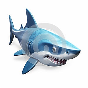 Shark 3d Icon Cartoon Clay Material With Nintendo Isometric Spot Light