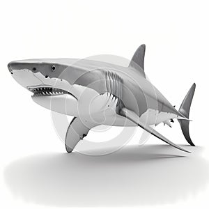 Shark Acitivity Isolated White. Generative AI