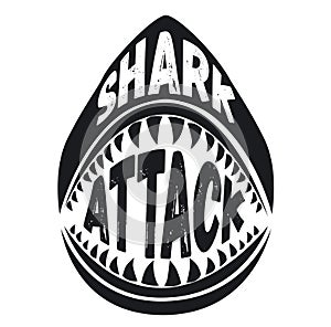 Shark attack sign on white background