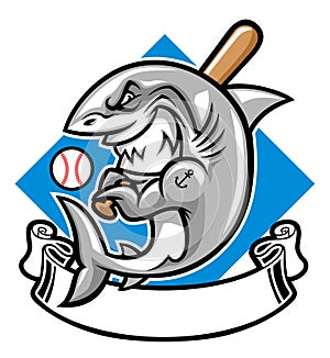 Shark baseball mascot