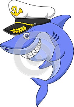 Shark captain cartoon