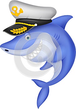 Shark captain cartoon