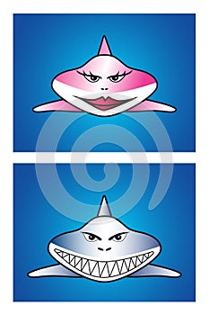 Shark cartoon characters