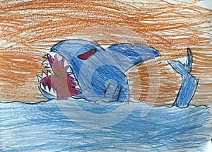 Shark drawing by a kid