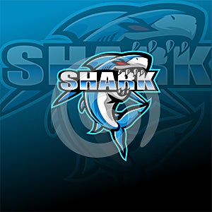 Shark esport mascot logo design