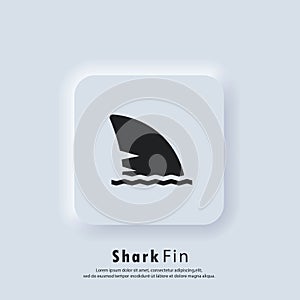 Shark fin icon. Take care concept. Shark fin logo. Vector. UI icon. Neumorphic UI UX white user interface web button. Neumorphism