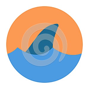 shark fin icon vector